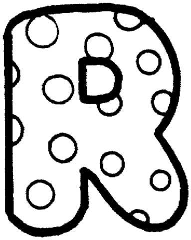 Letter R With Polka Dot Coloring Page